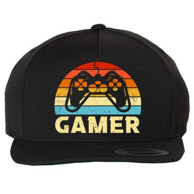 90's Retro Gamer Geeky Gamer Game Controller Video Game Lover Wool Snapback Cap