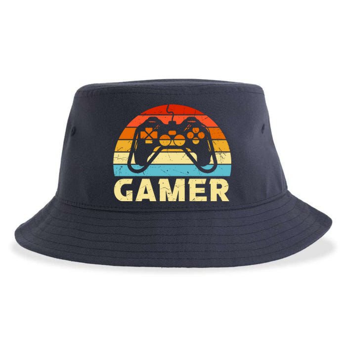 90's Retro Gamer Geeky Gamer Game Controller Video Game Lover Sustainable Bucket Hat