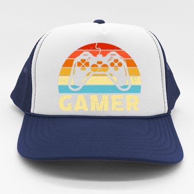 90's Retro Gamer Geeky Gamer Game Controller Video Game Lover Trucker Hat