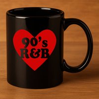 90S R&B Love Heart Rnb Music 11oz C Handle Ceramic Mug