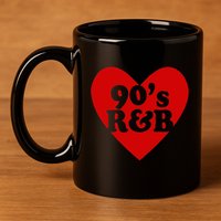 90S R&B Love Heart Rnb Music 11oz C Handle Ceramic Mug