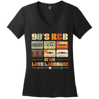 90S R&B Music Rnb Lover Women's V-Neck T-Shirt