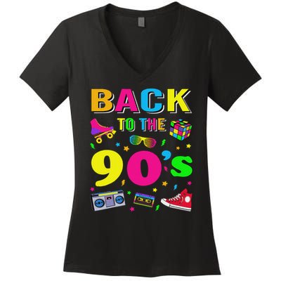 90s Retro Motto I Love 90's Women's V-Neck T-Shirt