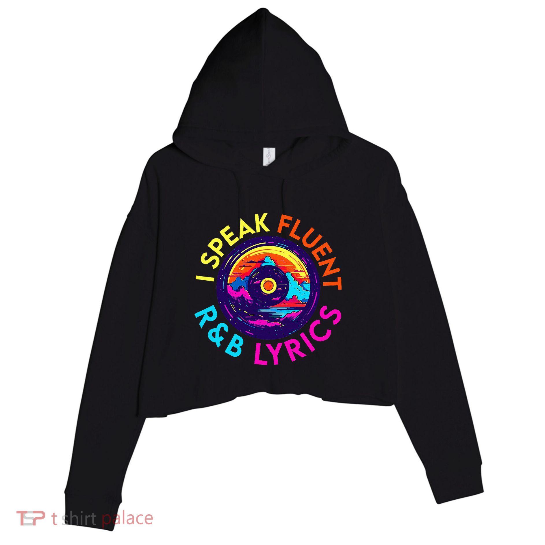 90S R&B Music L Rnb Lover Rhythm And Blues Crop Fleece Hoodie