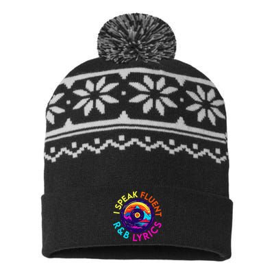 90S R&B Music L Rnb Lover Rhythm And Blues USA-Made Snowflake Beanie