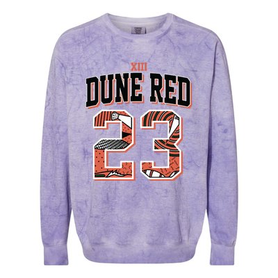 90s Retro Number 23 Dune Red 13s Matching Colorblast Crewneck Sweatshirt