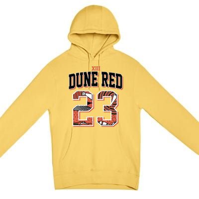 90s Retro Number 23 Dune Red 13s Matching Premium Pullover Hoodie