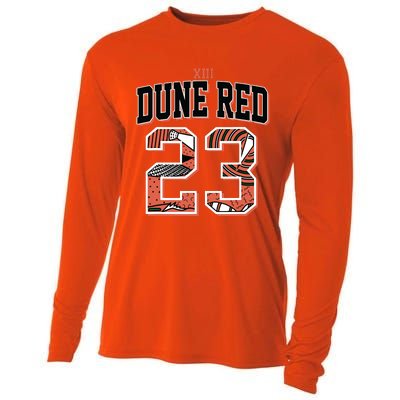 90s Retro Number 23 Dune Red 13s Matching Cooling Performance Long Sleeve Crew