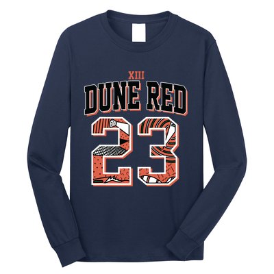 90s Retro Number 23 Dune Red 13s Matching Long Sleeve Shirt