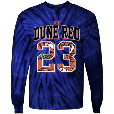 90s Retro Number 23 Dune Red 13s Matching Tie-Dye Long Sleeve Shirt