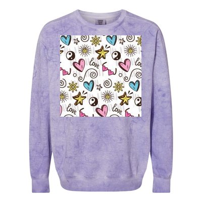 90s Retro Pattern Colorblast Crewneck Sweatshirt