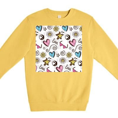 90s Retro Pattern Premium Crewneck Sweatshirt