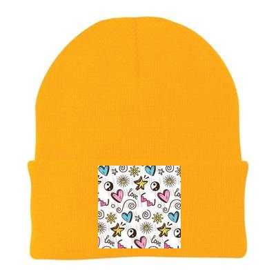 90s Retro Pattern Knit Cap Winter Beanie