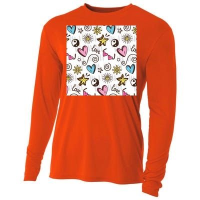 90s Retro Pattern Cooling Performance Long Sleeve Crew