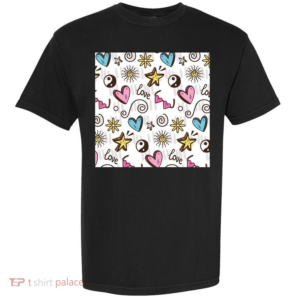 90s Retro Pattern Garment-Dyed Heavyweight T-Shirt