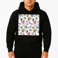 90s Retro Pattern Hoodie