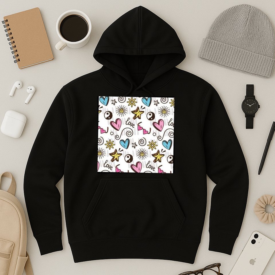 90s Retro Pattern Hoodie