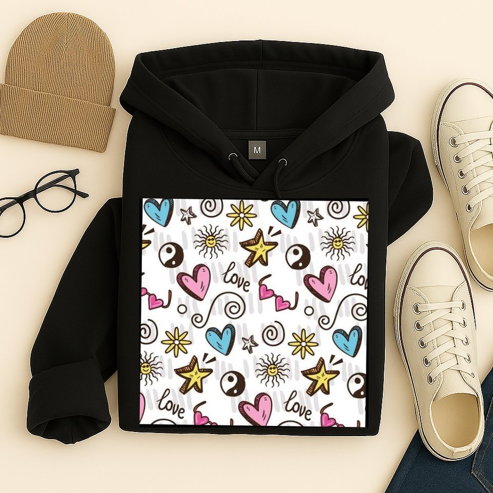 90s Retro Pattern Hoodie