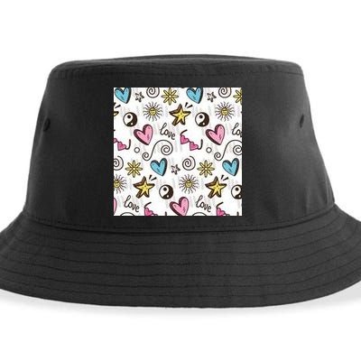 90s Retro Pattern Sustainable Bucket Hat