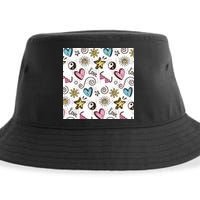 90s Retro Pattern Sustainable Bucket Hat