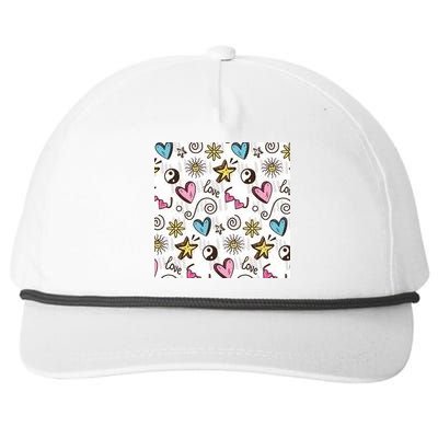 90s Retro Pattern Snapback Five-Panel Rope Hat