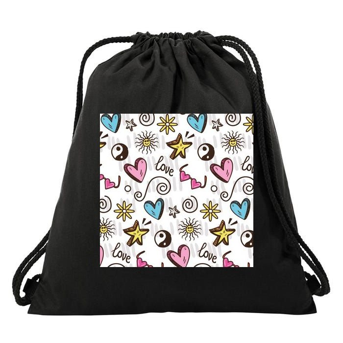 90s Retro Pattern Drawstring Bag