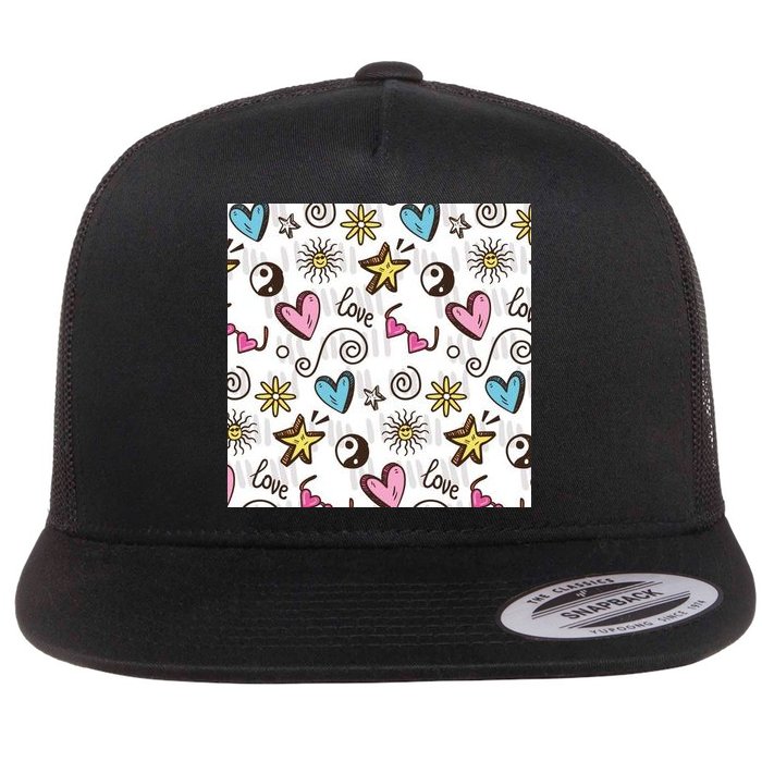 90s Retro Pattern Flatbill Hat