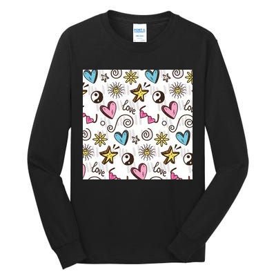 90s Retro Pattern Tall Long Sleeve T-Shirt