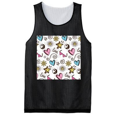 90s Retro Pattern Mesh Reversible Basketball Jersey Tank