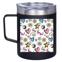 90s Retro Pattern 12oz Stainless Steel Coffee Mug