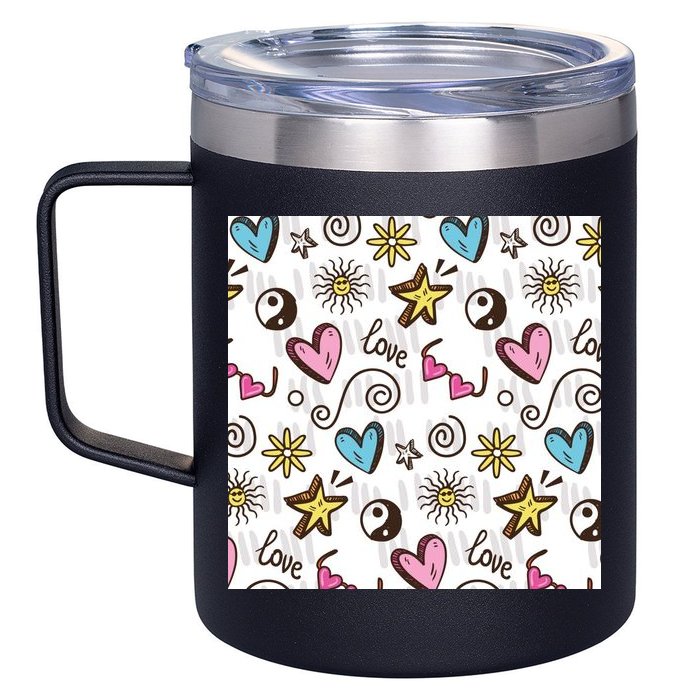 90s Retro Pattern 12oz Stainless Steel Coffee Mug