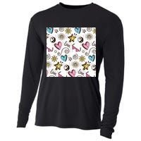 90s Retro Pattern Cooling Performance Long Sleeve Crew