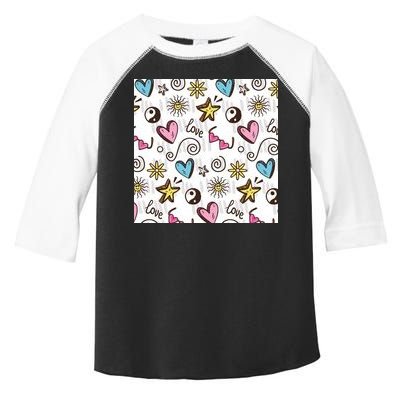 90s Retro Pattern Toddler Fine Jersey T-Shirt