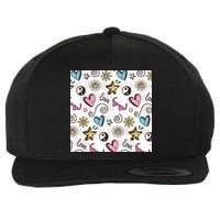 90s Retro Pattern Wool Snapback Cap