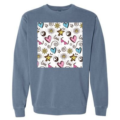 90s Retro Pattern Garment-Dyed Sweatshirt