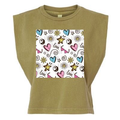 90s Retro Pattern Garment-Dyed Women's Muscle Tee