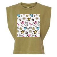 90s Retro Pattern Garment-Dyed Women's Muscle Tee