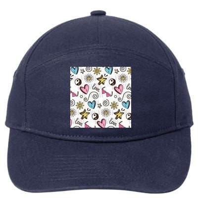 90s Retro Pattern 7-Panel Snapback Hat