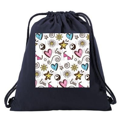 90s Retro Pattern Drawstring Bag