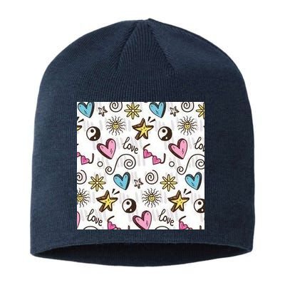 90s Retro Pattern Sustainable Beanie