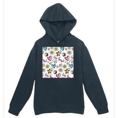 90s Retro Pattern Urban Pullover Hoodie