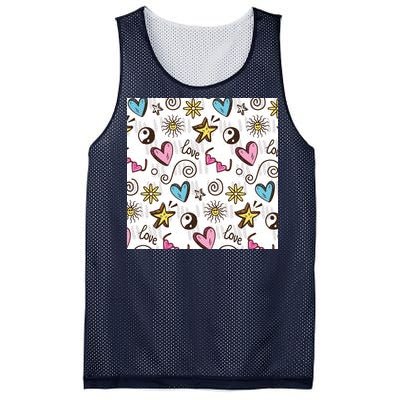 90s Retro Pattern Mesh Reversible Basketball Jersey Tank