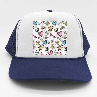 90s Retro Pattern Trucker Hat