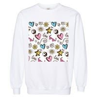 90s Retro Pattern Garment-Dyed Sweatshirt