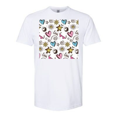 90s Retro Pattern Softstyle CVC T-Shirt