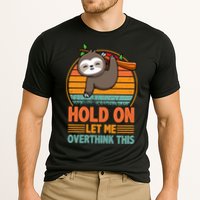 90s Retro Sunset Hang On Let Me Overthink This Sloth Funny Social Awkward Cooling Performance Crew T-Shirt
