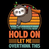 90s Retro Sunset Hang On Let Me Overthink This Sloth Funny Social Awkward Cooling Performance Crew T-Shirt