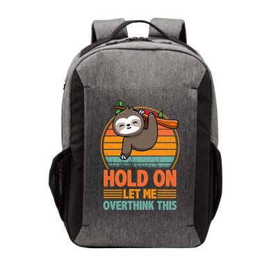 90s Retro Sunset Hang On Let Me Overthink This Sloth Funny Social Awkward Vector Backpack