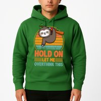 90s Retro Sunset Hang On Let Me Overthink This Sloth Funny Social Awkward Hoodie