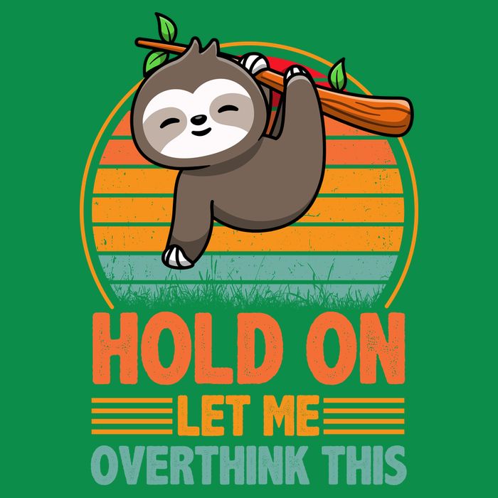 90s Retro Sunset Hang On Let Me Overthink This Sloth Funny Social Awkward Hoodie